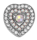 20MM White design Rhinestone enamel Metal snap buttons