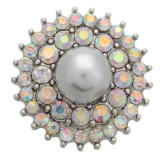 20MM White design Rhinestone enamel Metal snap buttons