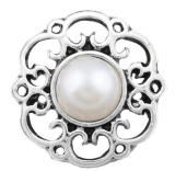 20MM White design Rhinestone enamel Metal snap buttons
