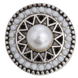 20MM White design Rhinestone enamel Metal snap buttons