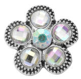 20MM White design Rhinestone enamel Metal snap buttons