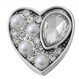 20MM White design Rhinestone enamel Metal snap buttons