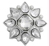 20MM White design Rhinestone enamel Metal snap buttons