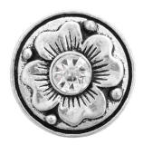 20MM White design Rhinestone enamel Metal snap buttons