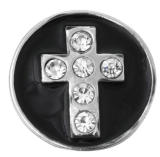 20MM black design Rhinestone enamel Metal snap buttons