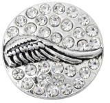 20MM White design Rhinestone enamel Metal snap buttons