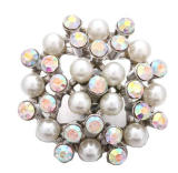 20MM White design Rhinestone enamel Metal snap buttons