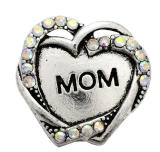 20MM White design Rhinestone enamel Metal snap buttons