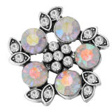 20MM White design Rhinestone enamel Metal snap buttons