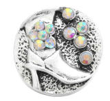20MM White design Rhinestone enamel Metal snap buttons
