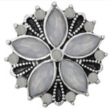 20MM White design Rhinestone enamel Metal snap buttons
