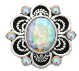 20MM White design Rhinestone enamel Metal snap buttons
