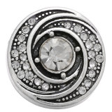 20MM White design Rhinestone enamel Metal snap buttons