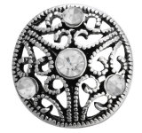 20MM White design Rhinestone enamel Metal snap buttons
