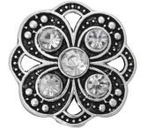 20MM White design Rhinestone enamel Metal snap buttons