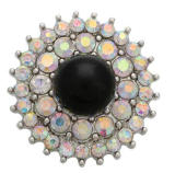20MM White design Rhinestone enamel Metal snap buttons