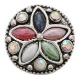 20MM White design Rhinestone enamel Metal snap buttons