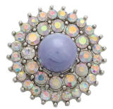 20MM White design Rhinestone enamel Metal snap buttons