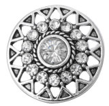 20MM White design Rhinestone enamel Metal snap buttons