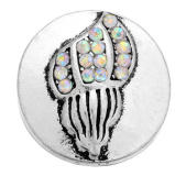 20MM White design Rhinestone enamel Metal snap buttons