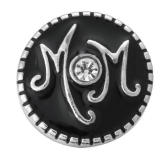20MM black design Rhinestone enamel Metal snap buttons