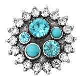 20MM blue design Rhinestone enamel Metal snap buttons