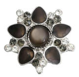 20MM grey design Rhinestone enamel Metal snap buttons