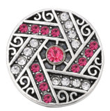 20MM Rose red design Rhinestone enamel Metal snap buttons