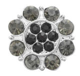 20MM grey design Rhinestone enamel Metal snap buttons