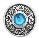 20MM blue design Rhinestone enamel Metal snap buttons