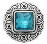 20MM blue design Rhinestone enamel Metal snap buttons