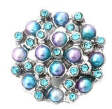20MM blue design Rhinestone enamel Metal snap buttons