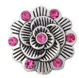 20MM Rose red design Rhinestone enamel Metal snap buttons