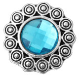 20MM blue design Rhinestone enamel Metal snap buttons