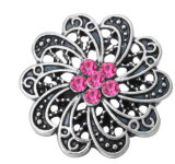 20MM Rose red design Rhinestone enamel Metal snap buttons