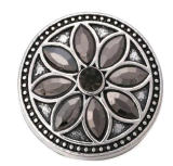 20MM grey design Rhinestone enamel Metal snap buttons