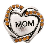 20MM Orange design Rhinestone enamel Metal snap buttons