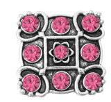 20MM Rose red design Rhinestone enamel Metal snap buttons