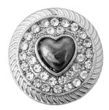 20MM grey design Rhinestone enamel Metal snap buttons
