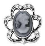 20MM grey design Rhinestone enamel Metal snap buttons