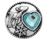 20MM blue design Rhinestone enamel Metal snap buttons