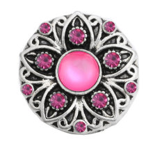 20MM Rose red design Rhinestone enamel Metal snap buttons