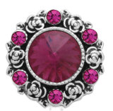 20MM Rose red design Rhinestone enamel Metal snap buttons