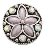 20MM Pink design Rhinestone enamel Metal snap buttons