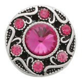 20MM Rose red design Rhinestone enamel Metal snap buttons