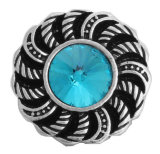 20MM blue design Rhinestone enamel Metal snap buttons