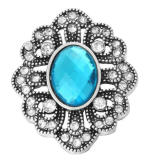 20MM blue design Rhinestone enamel Metal snap buttons