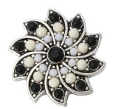 20MM grey design Rhinestone enamel Metal snap buttons