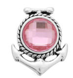 20MM Pink design Rhinestone enamel Metal snap buttons