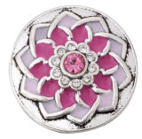 20MM Rose red design Rhinestone enamel Metal snap buttons
